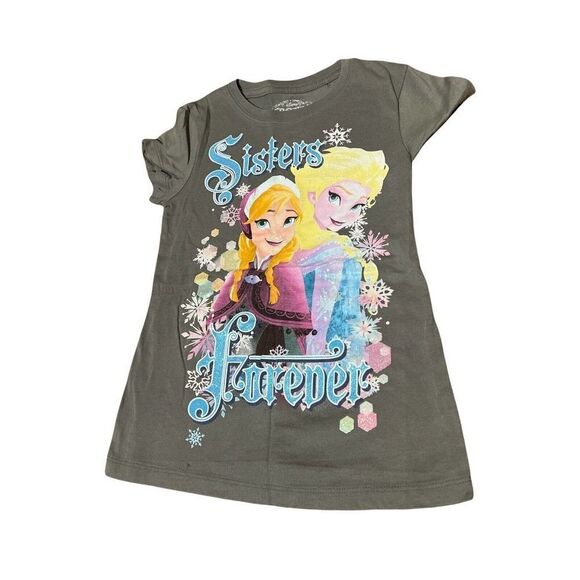 Disney Frozen Short Sleeve Elsa Anna Sisters Forever T-Shirt Girls Small - Picture 1 of 5